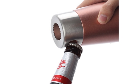 Single wall mug with bottle opener